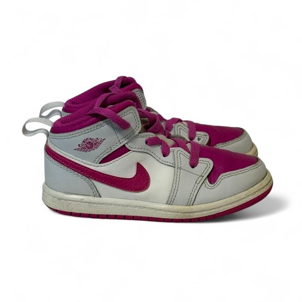 Jordan 1 Mid Toddler Shoes Fierce Pink White FD8782-500 Size 10C Kids Sneakers
